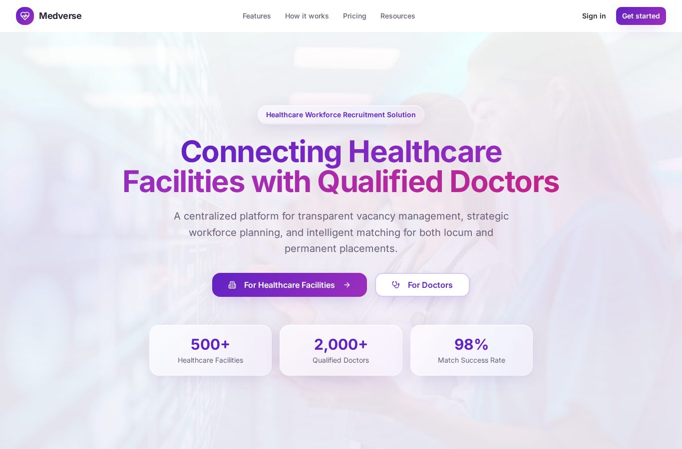 Medverse — connecting healthcare facilities with qualified doctors