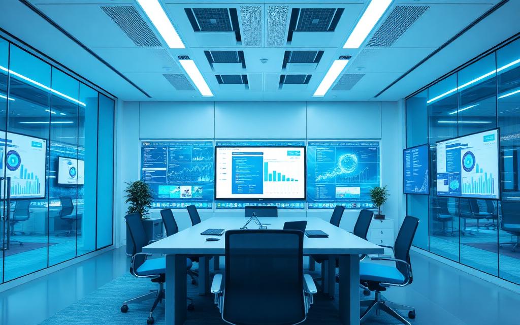 AI innovation and growth metrics visualization showing cost savings and professional partnership themes